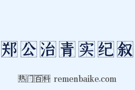 郑公治青实纪叙是什么意思的图片